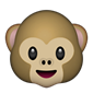 Affe Gesicht mit einem Lächeln
