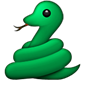 Grüne Schlange mit der Zunge heraus