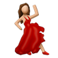 Frau tanzt im roten Kleid