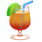 Tropical drink with straw