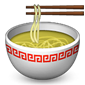Noodle soup with chopsticks