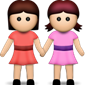 Dos niñas la mano