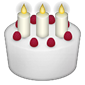 Torta di compleanno con tre candele