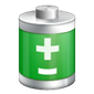 Batteri med pluss og minus symbolene